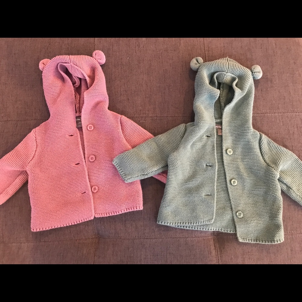 Baby Gap. Cardigan Sweaters with hoods and ears.